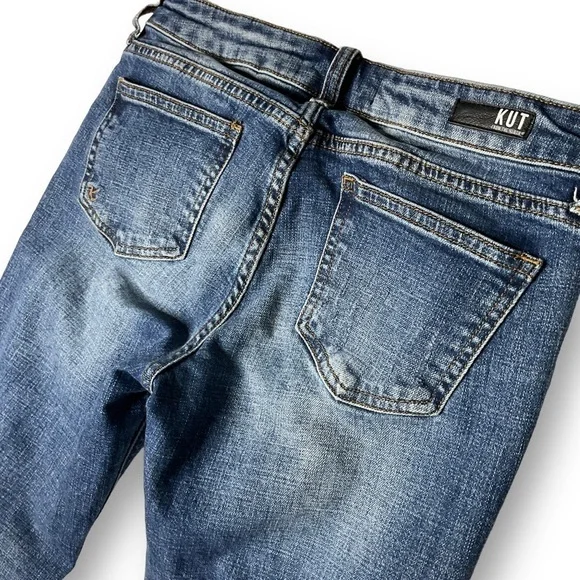 Kut From The Cloth Catherine Boyfriend Distressed Jeans Med Wash Stretch Sz 4 - Picture 9 of 11